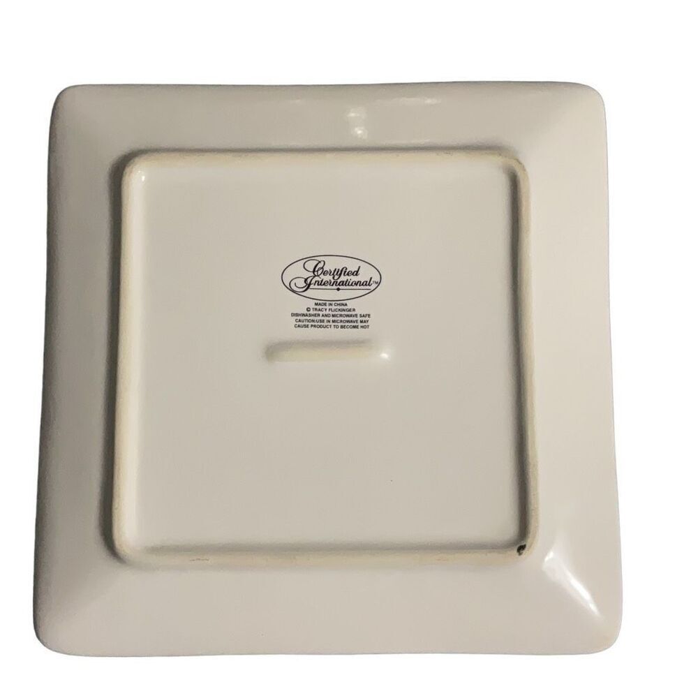 Certified International Tracy Flickinger 10x10 Salad Chef Plate - Picture 2 of 3